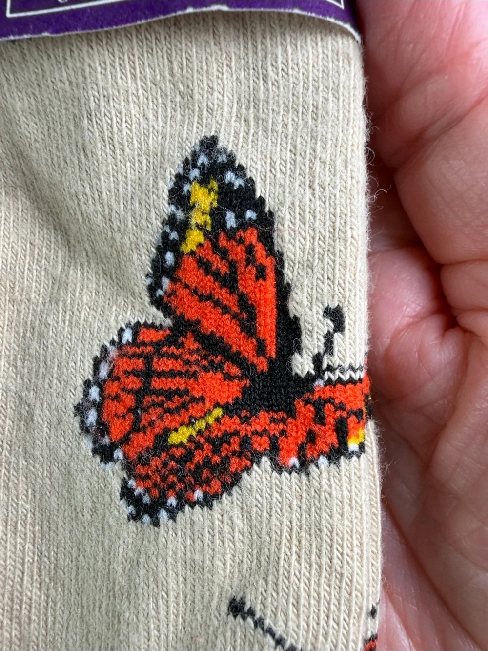 NWT Monarch Butterfly Crew Socks Women’s 9-11 Made in USA Caterpillar Chrysalis